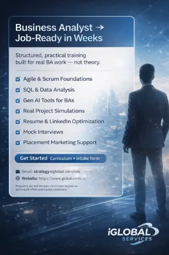[IG-BA-PRO-COHORT] iGlobal – Business Analyst Professional Program (Interactive Cohort)